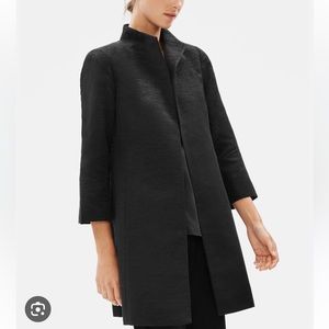 EILEEN FISHER Organic Cotton High Collar Jacket